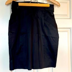 BCBG Black Skirt Fully-Lined Smooth Cotton with “Paper Bag” Waist